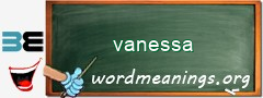 WordMeaning blackboard for vanessa